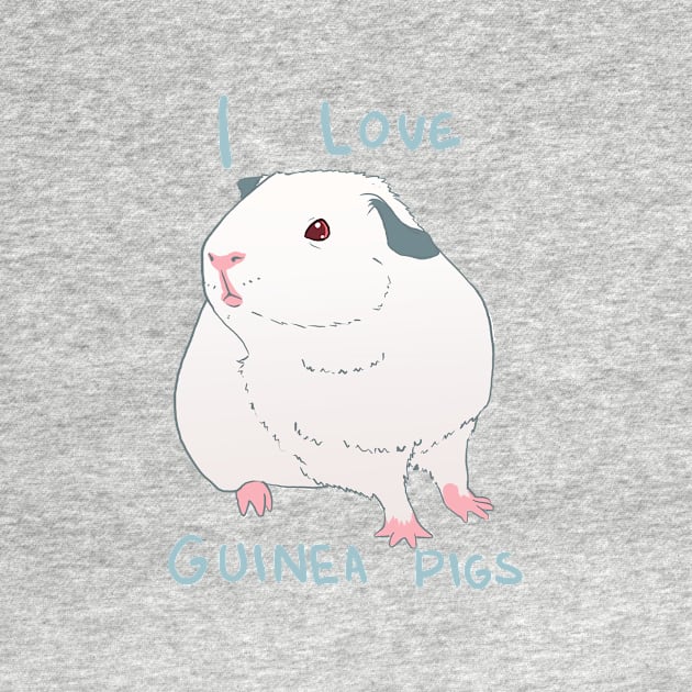 I love guinea pigs - pink eye white guinea pig - Cute pet parent spoiled animal by sheehanstudios